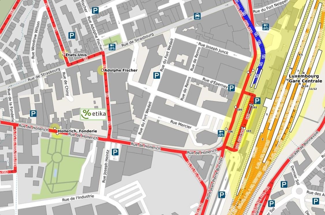 Localisation etika - Rue Adolphe Fischer, Luxembourg